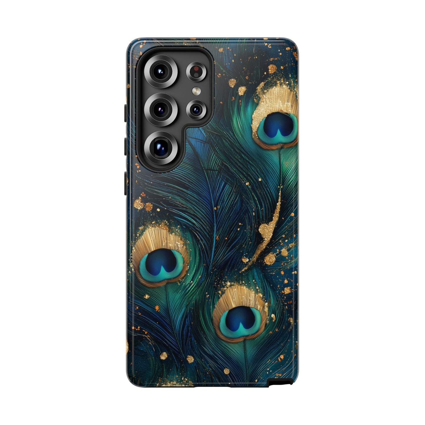 Elegant Peacock Feather Luxe Phone Case for iPhone, Samsung & Google Pixel