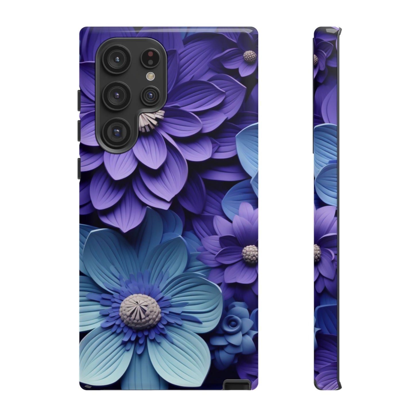 Royal Blue Floral Phone Case – Elegant & Luxurious Design