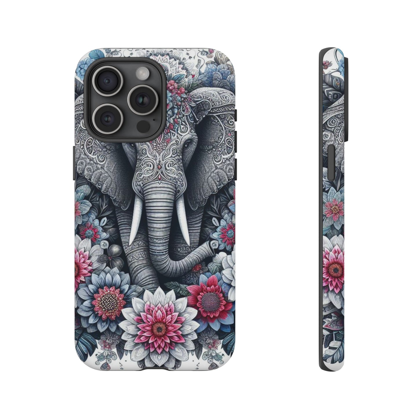 Regal Mandala Elephant Mobile Cover – Ornate Floral Art