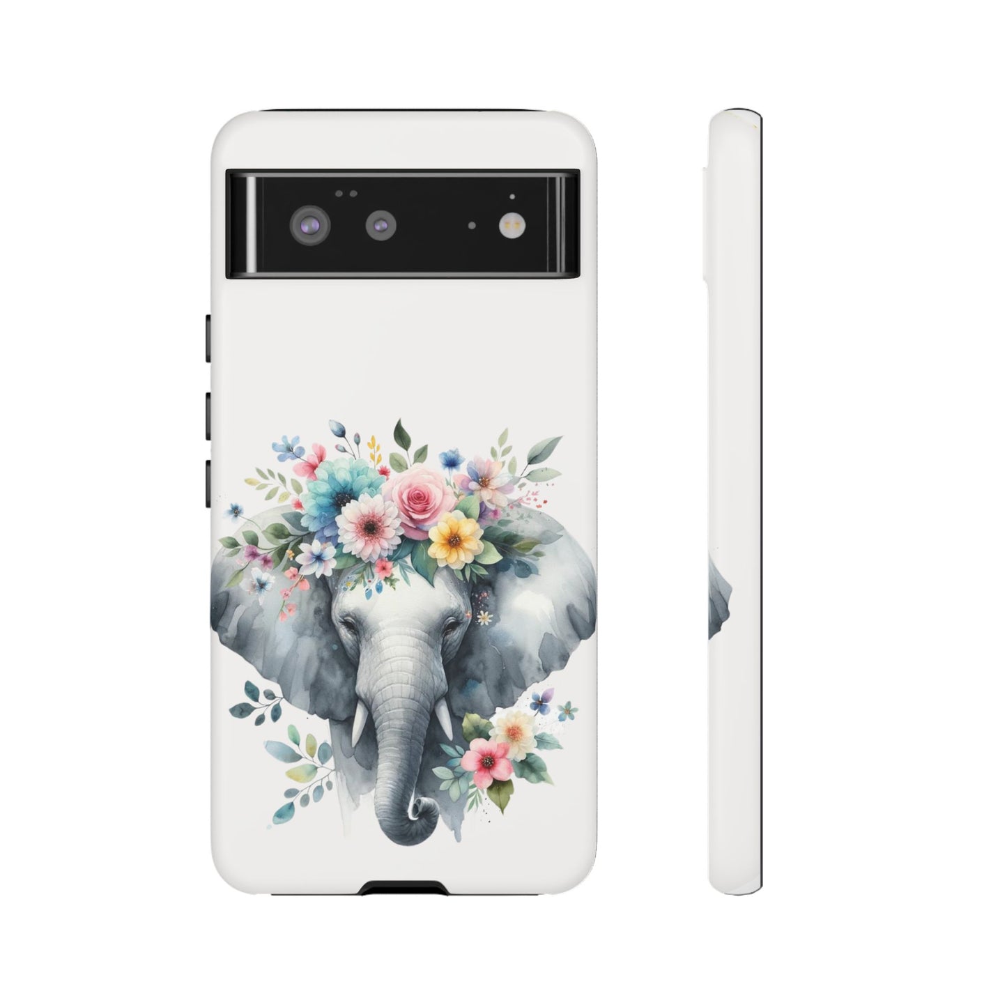 Floral Crown Elephant Mobile Cover – Elegant Watercolor Art