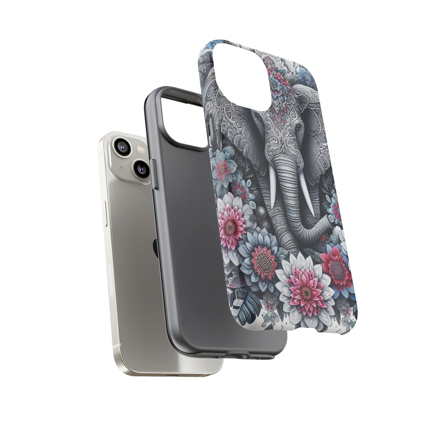 Regal Mandala Elephant Mobile Cover – Ornate Floral Art