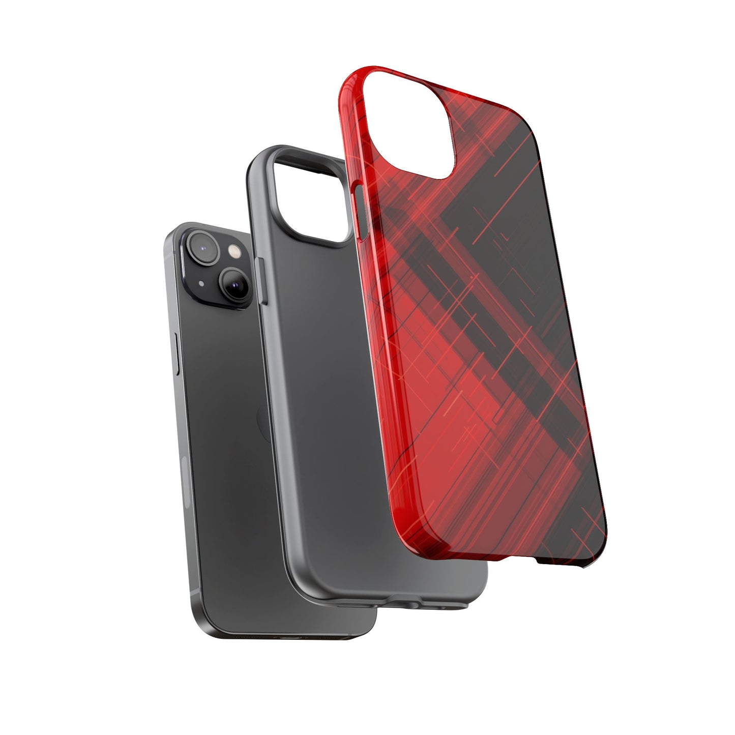 Abstract Red and Black Geometric Pattern