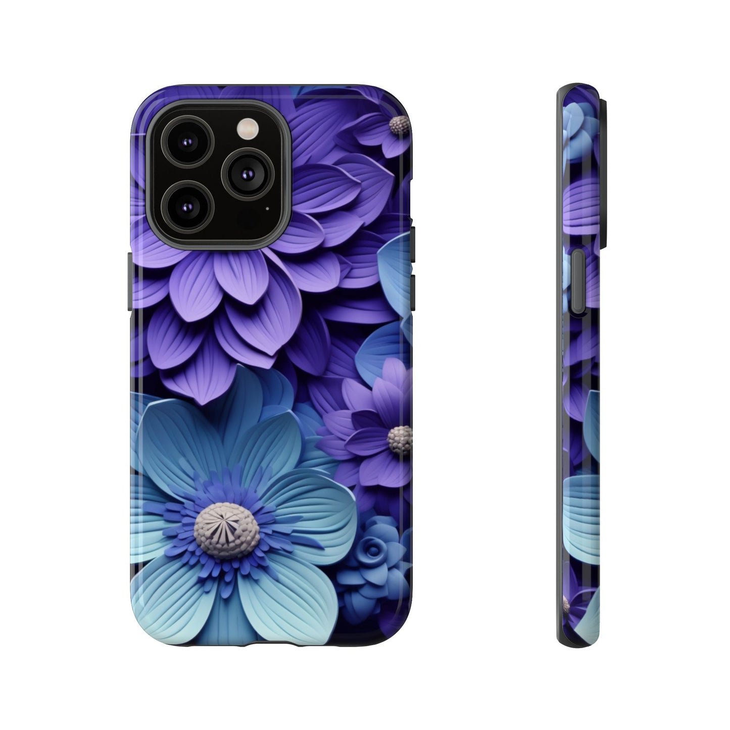 Royal Blue Floral Phone Case – Elegant & Luxurious Design