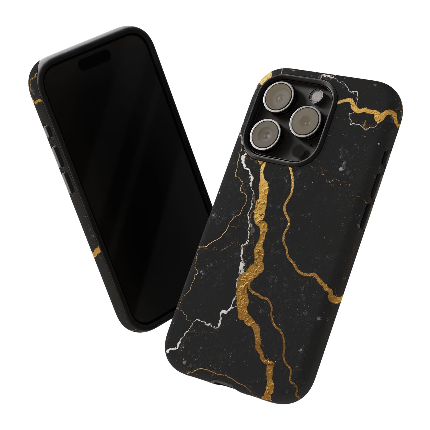 Black & Gold Marble Design Illustration Design Phone Case