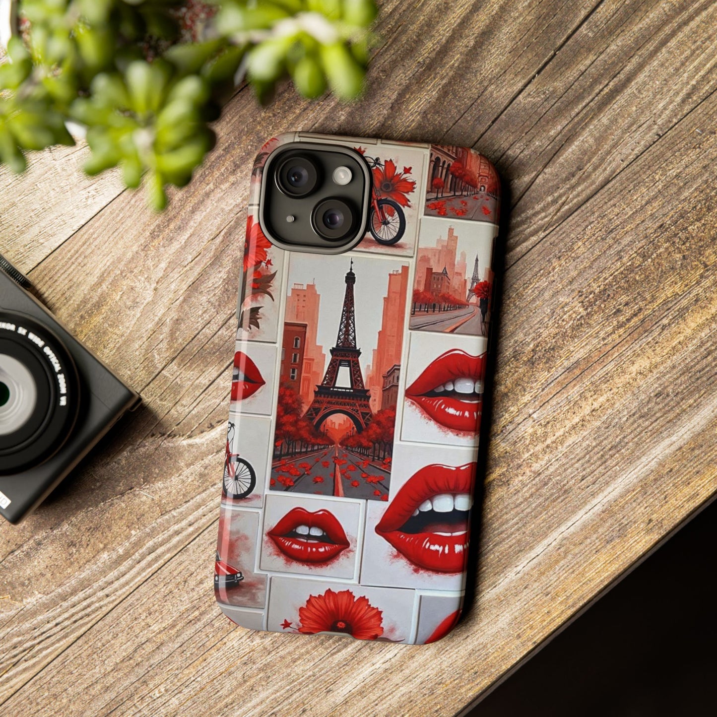 Red Lips & Eiffel Tower Phone Case