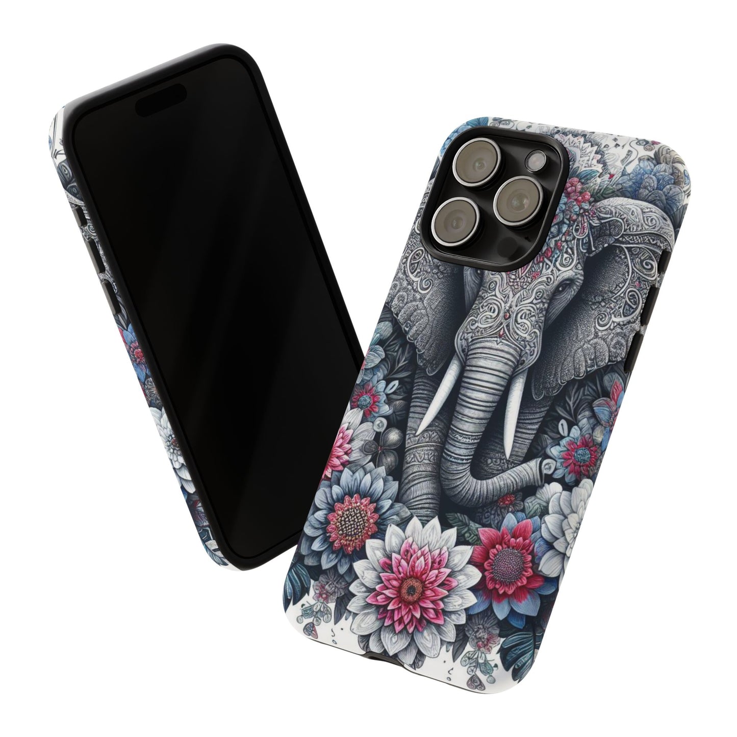 Regal Mandala Elephant Mobile Cover – Ornate Floral Art