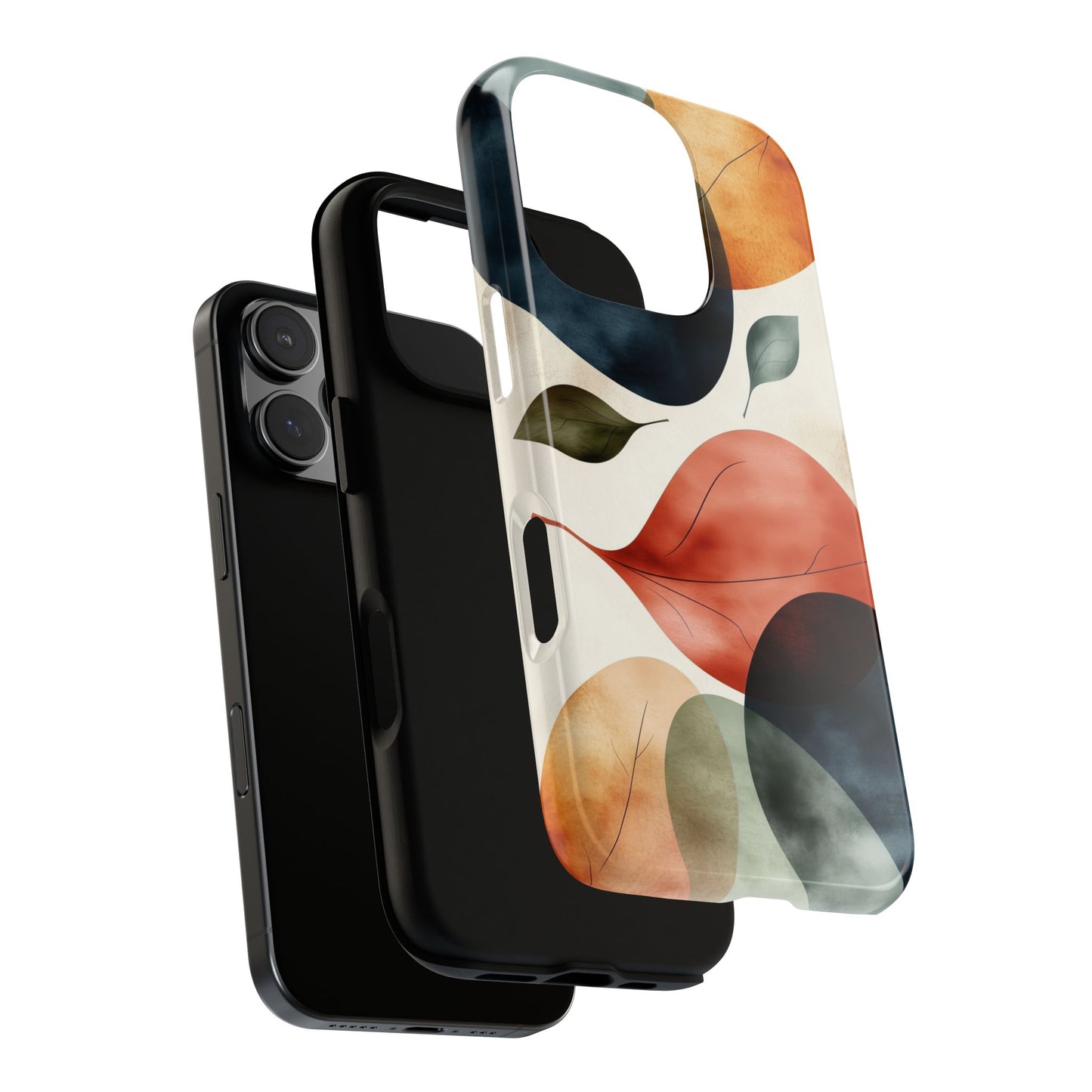 Tranquil Tones Terrazzo Leaves Print Phone Case for iPhone, Pixel & Samsung