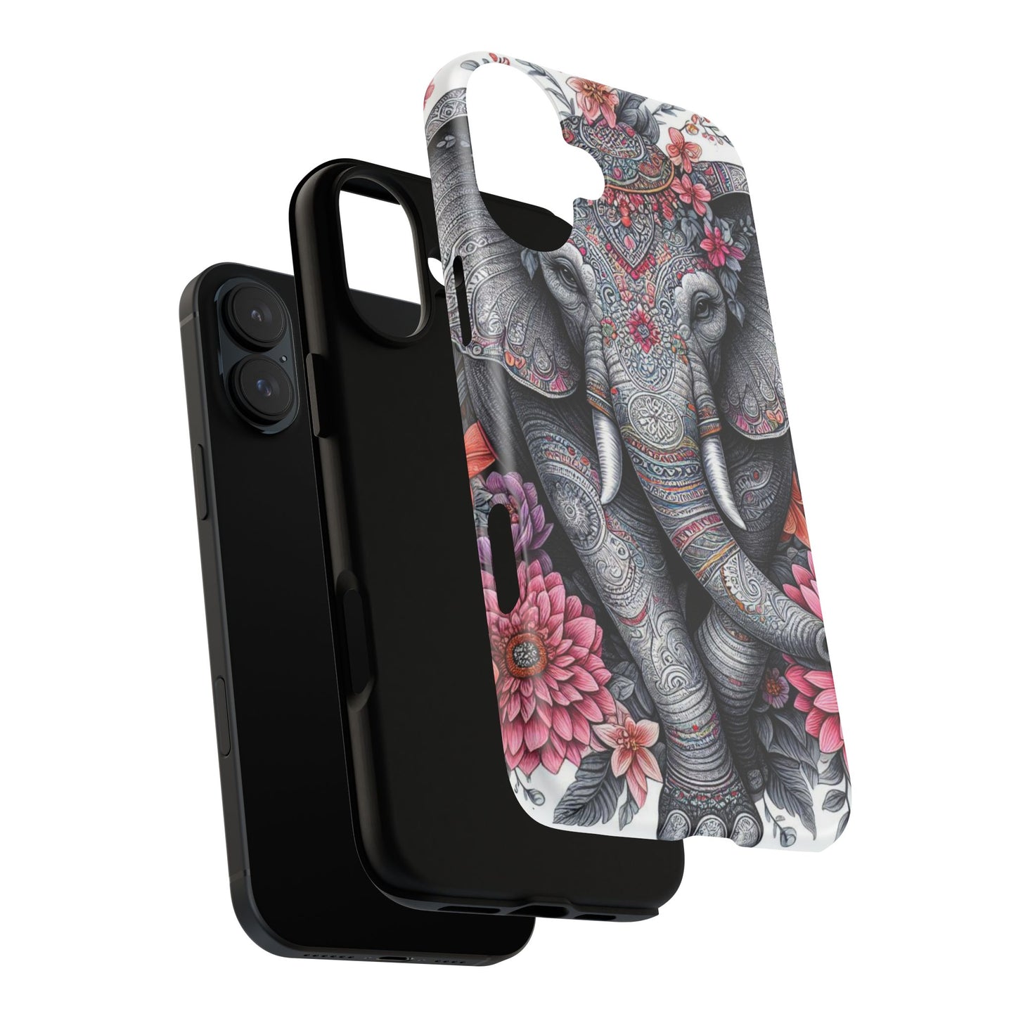 Bohemian Floral Elephant Mobile Cover – Intricate Mandala Art