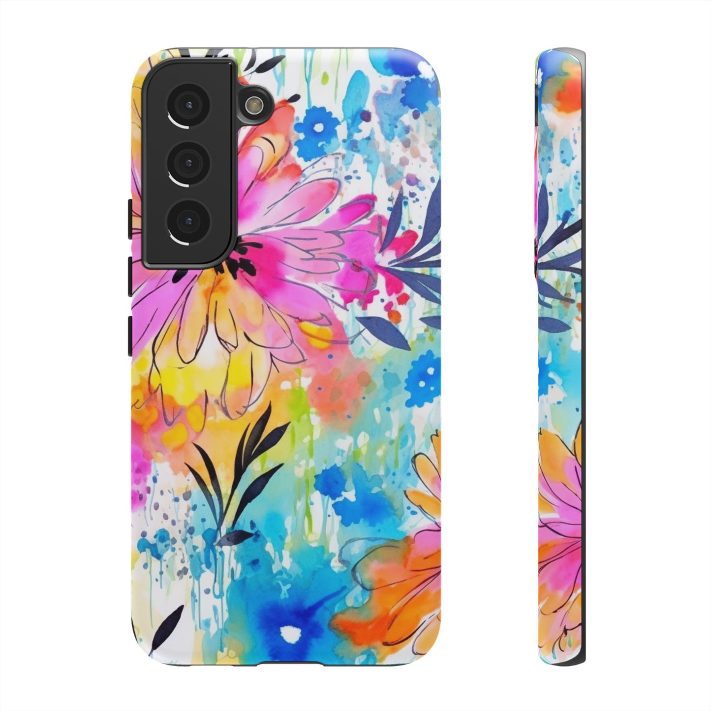 Abstract Watercolor Bloom Phone Case – Expressive & Vibrant