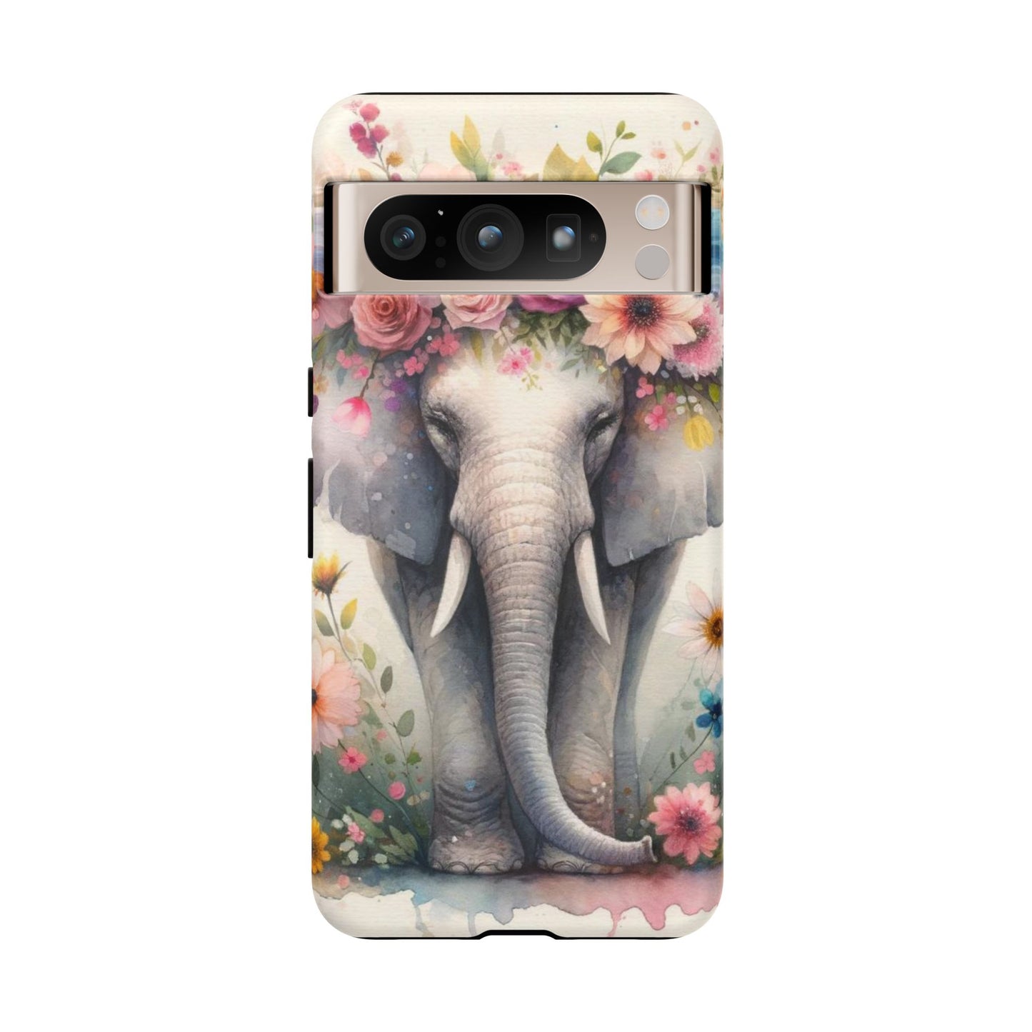 Watercolor Floral Elephant Mobile Cover – Dreamy Artistic Design