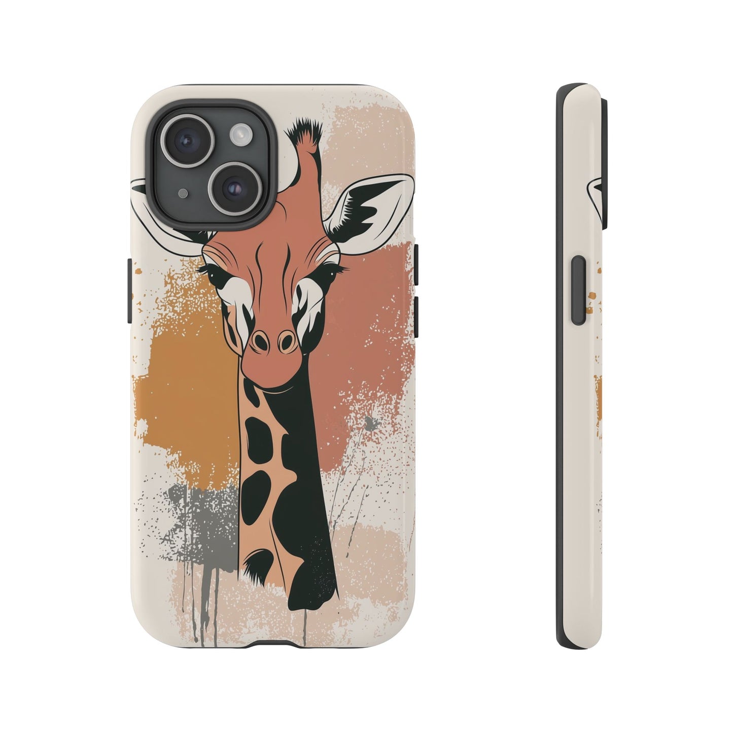 Tall & Graceful: Giraffe Splatter Art Phone Case for iPhone, Samsung & Pixel