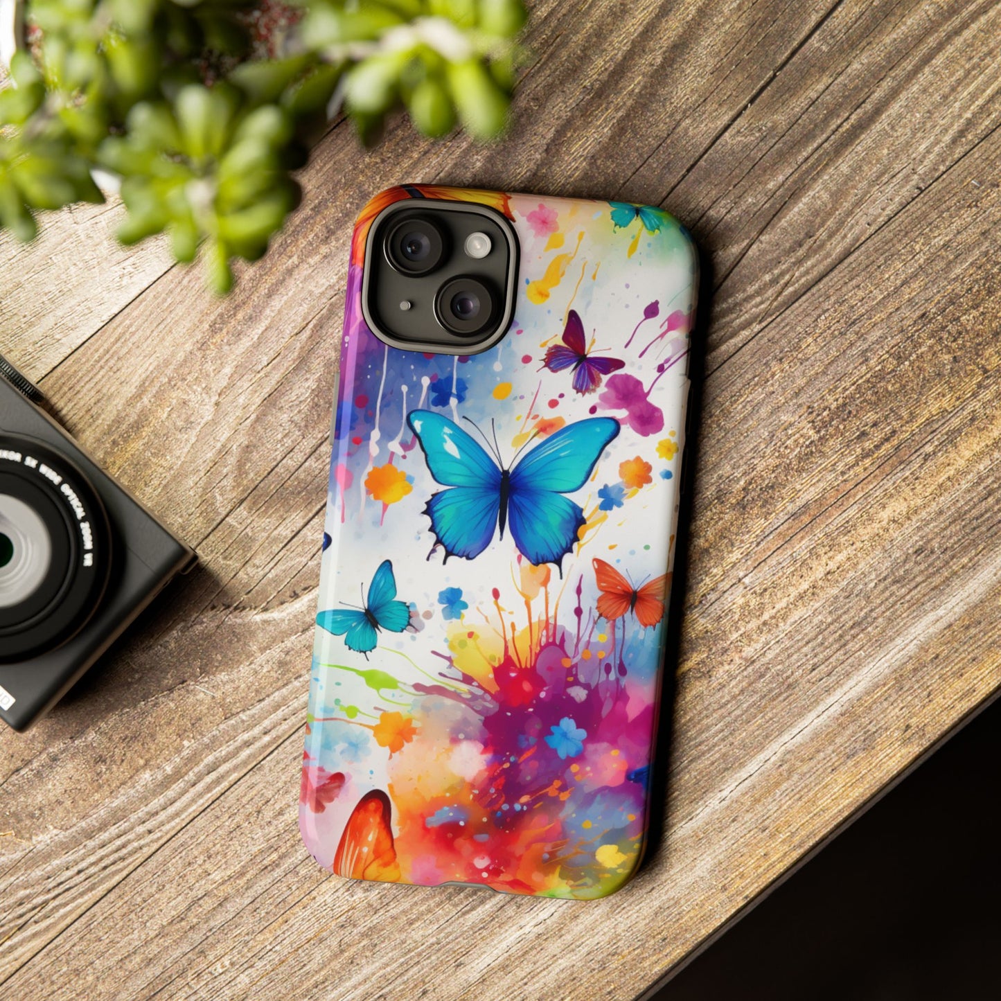 Vibrant Watercolor Butterfly Mobile Case
