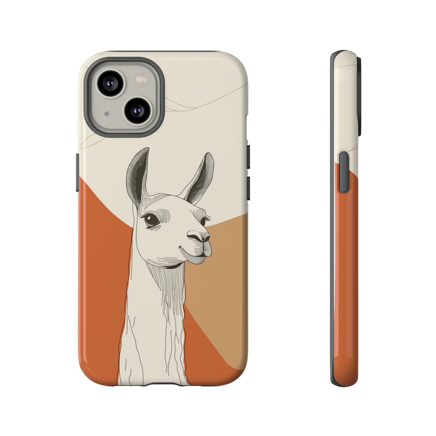 Desert Calm: Minimalist Llama Art Print Phone Case for iPhone, Samsung & Pixel