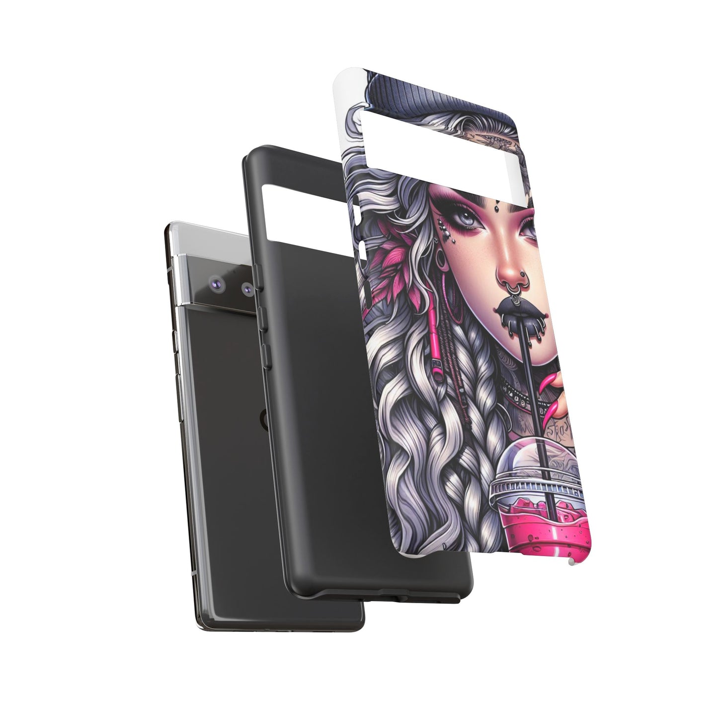 Icy Rebel – Silver Dreads & Edgy Street Chic Mobile Cover