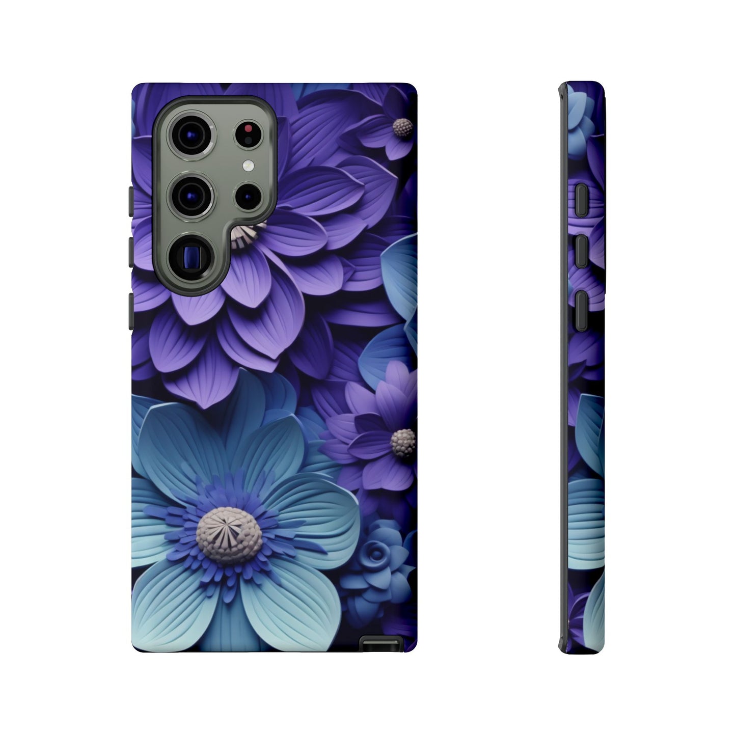 Royal Blue Floral Phone Case – Elegant & Luxurious Design