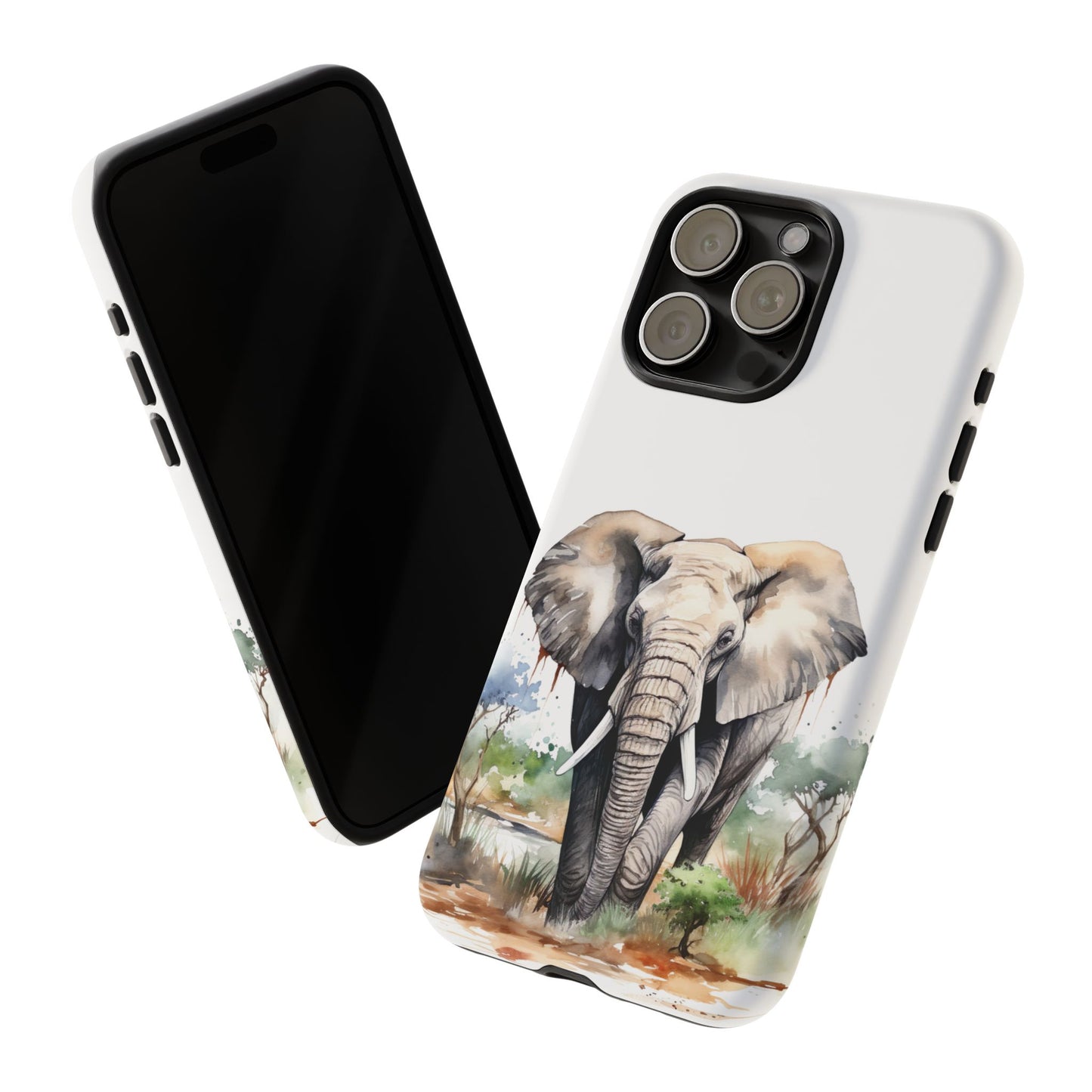 Safari Watercolor Elephant Mobile Cover – Artistic Wildlife Design