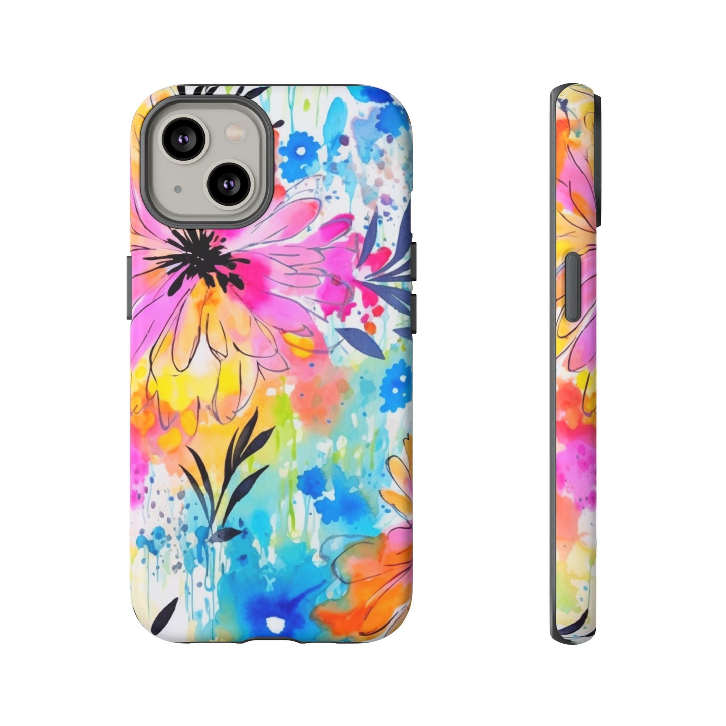 Abstract Watercolor Bloom Phone Case – Expressive & Vibrant