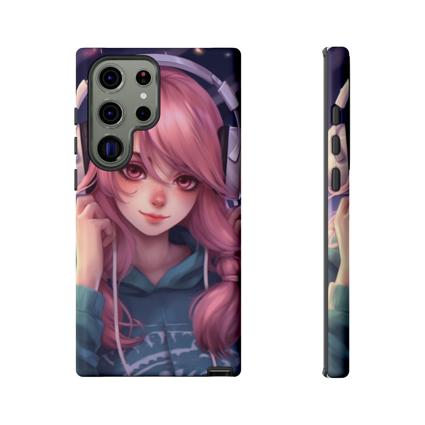 Anime Music Girl Phone Case - Cute Aesthetic Cover for iPhone, Samsung & Google Pixel, Girly Phone Case, Kawaii Lover Gift