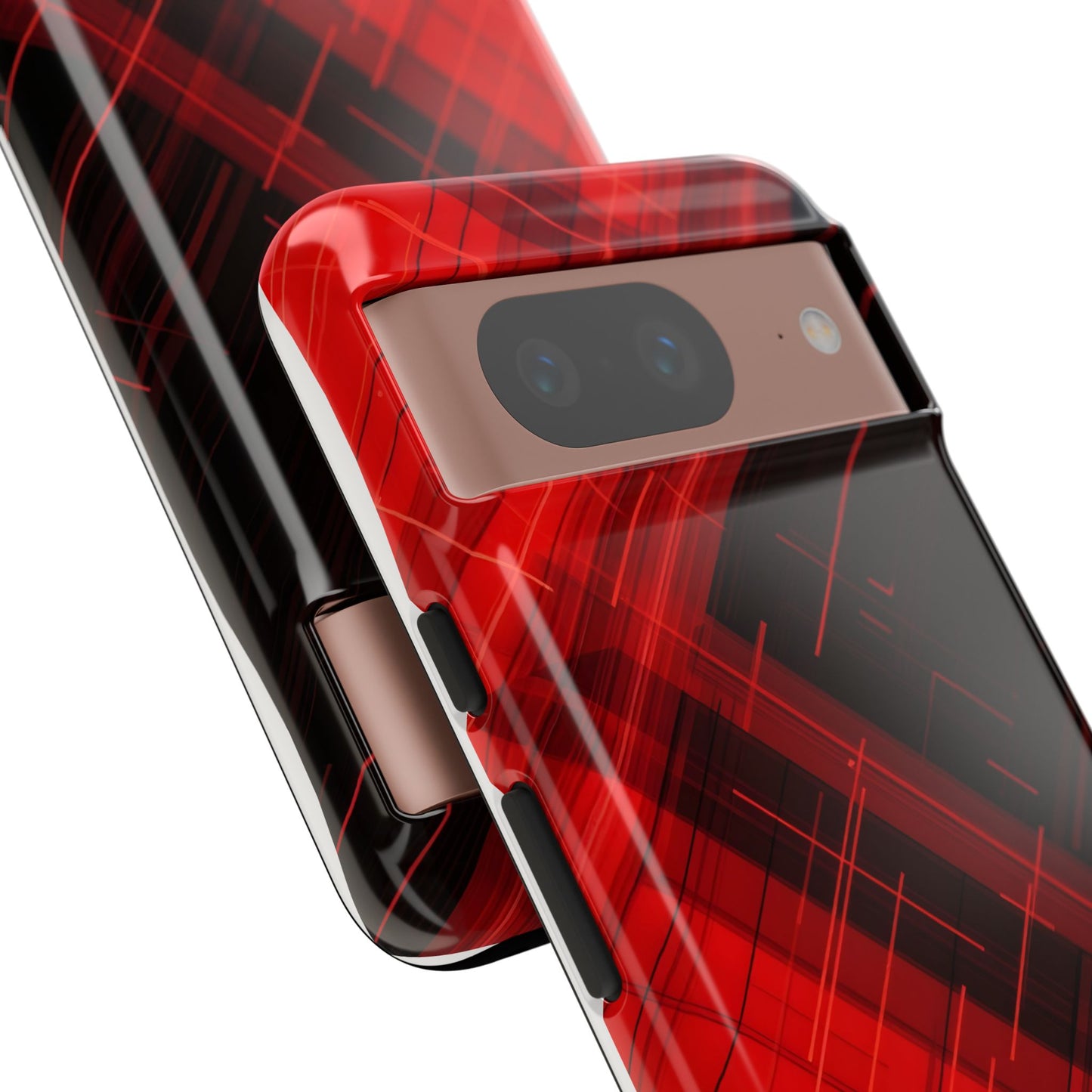 Abstract Red and Black Geometric Pattern