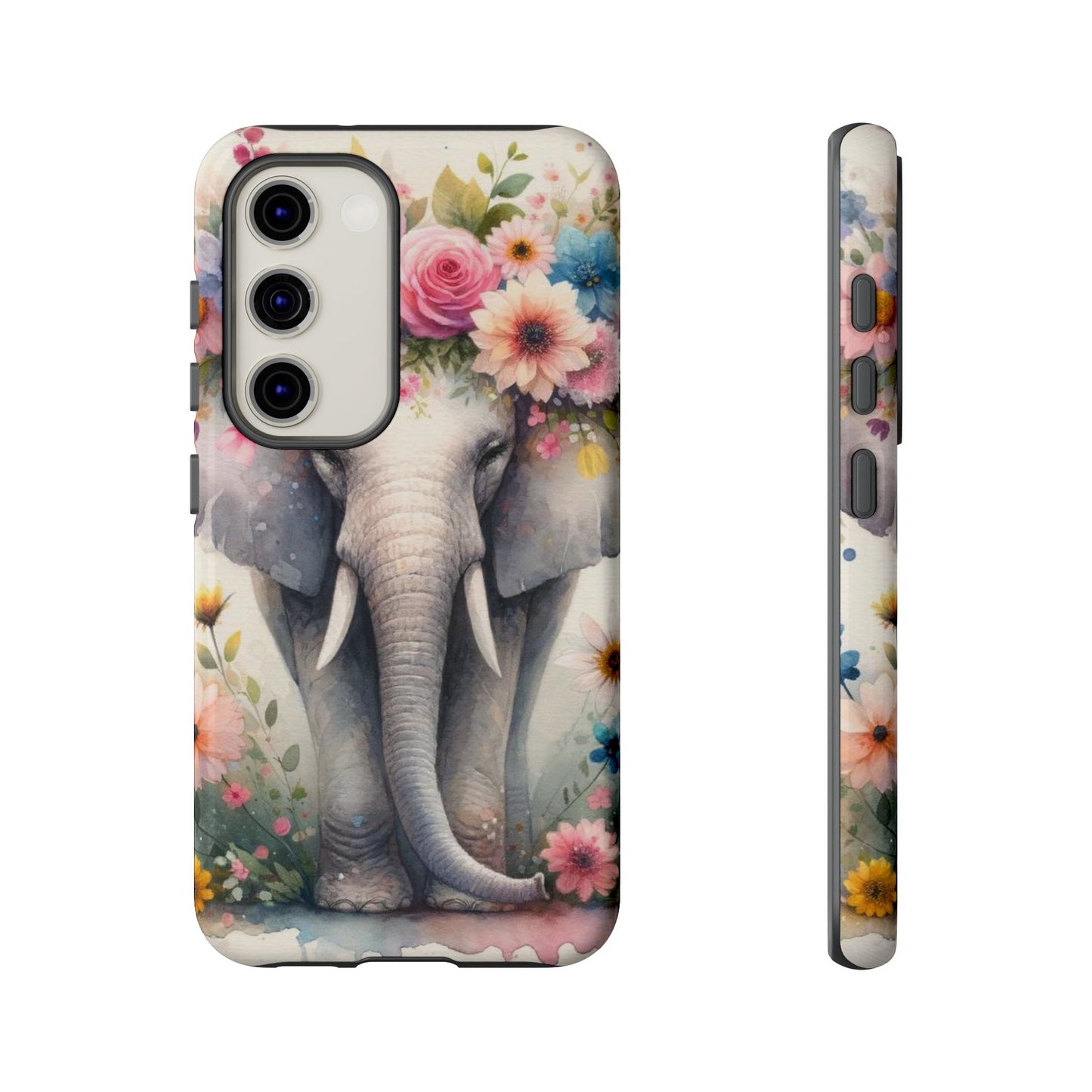 Watercolor Floral Elephant Mobile Cover – Dreamy Artistic Design