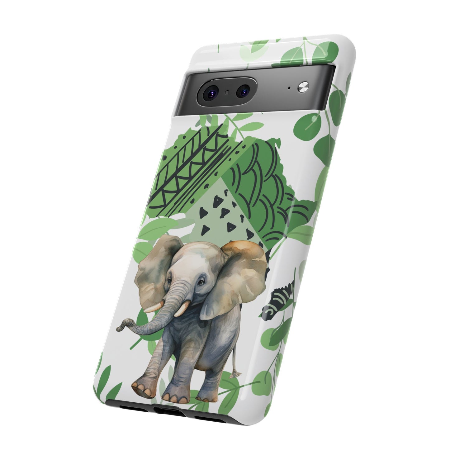 Playful Baby Elephant Mobile Cover – Tropical Boho Art