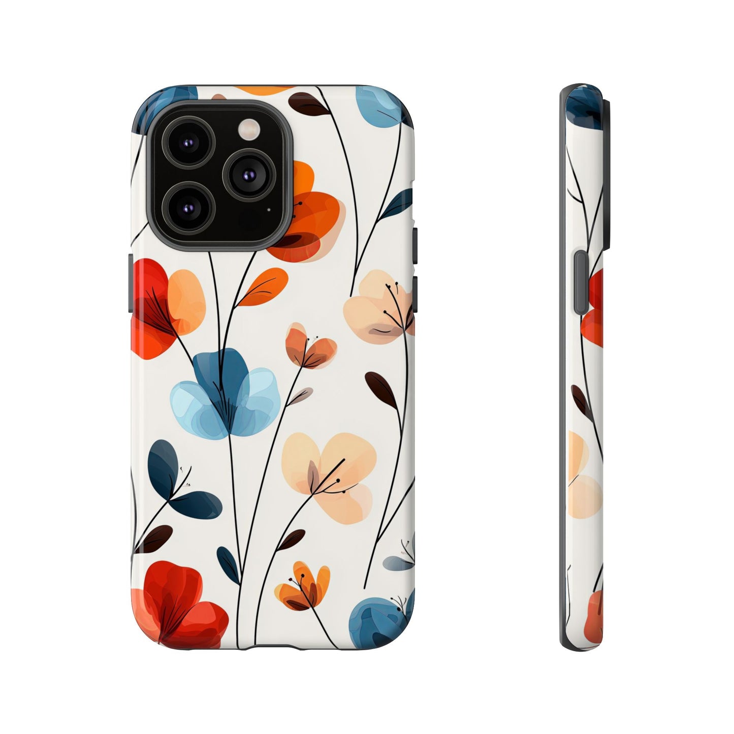 Colorful Floral Phone Case for iPhone, Samsung & Pixel | Bold Modern Botanical Print | Protective Matte Finish