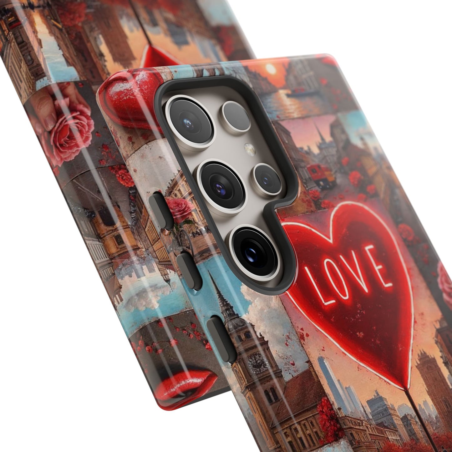 Neon Love Heart & Rose Phone Case