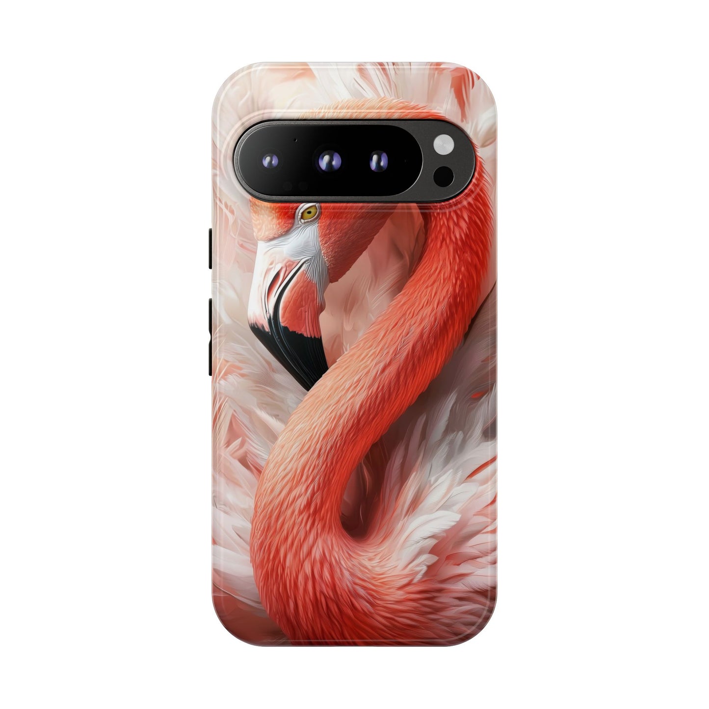 Elegant Flamingo Feather Phone Case for iPhone, Samsung & Google Pixel