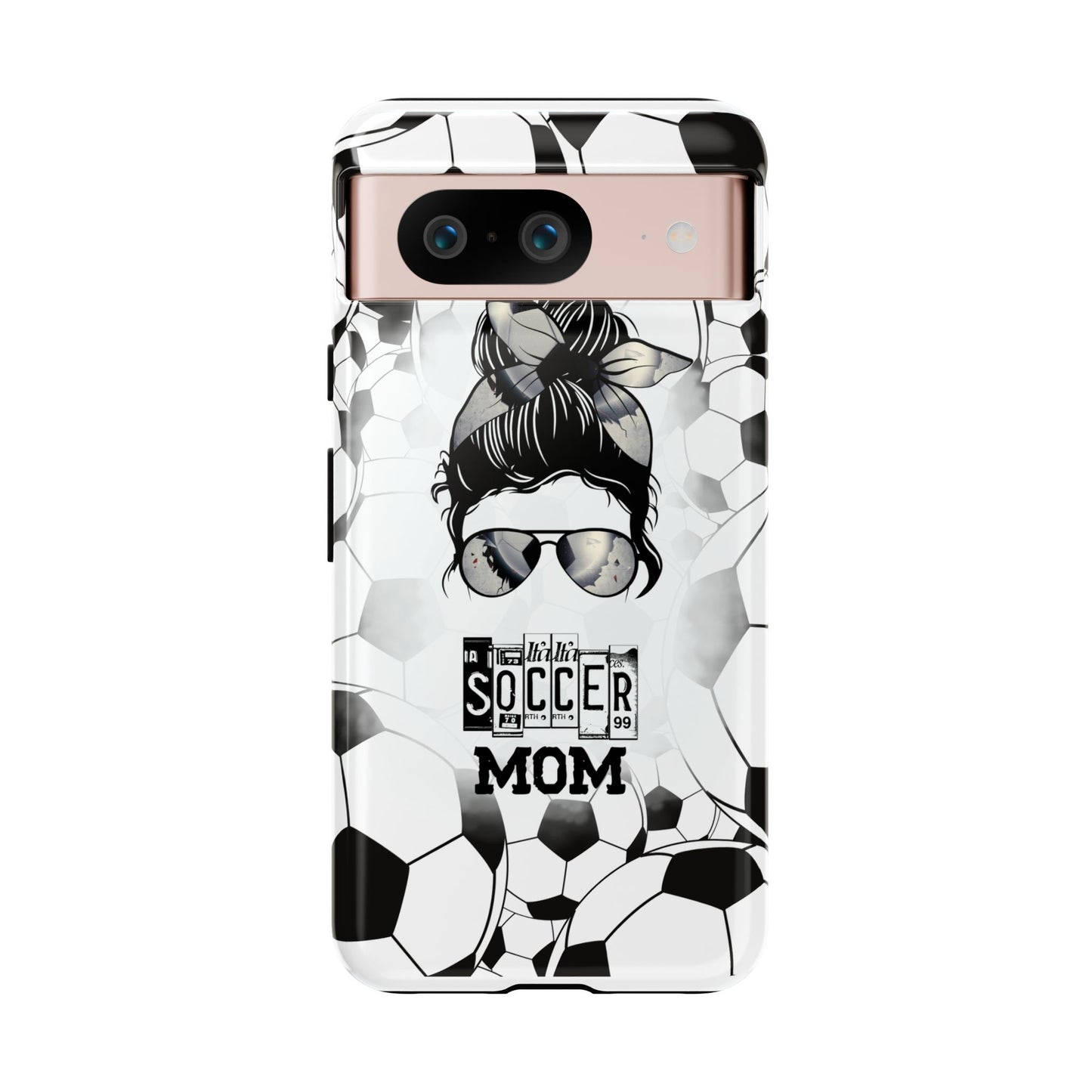 Soccer Mom Phone Case - Cute & Protective Cover for iPhone, Samsung & Google Pixel, Messy Bun Phone Case, Gift for Sports Lover