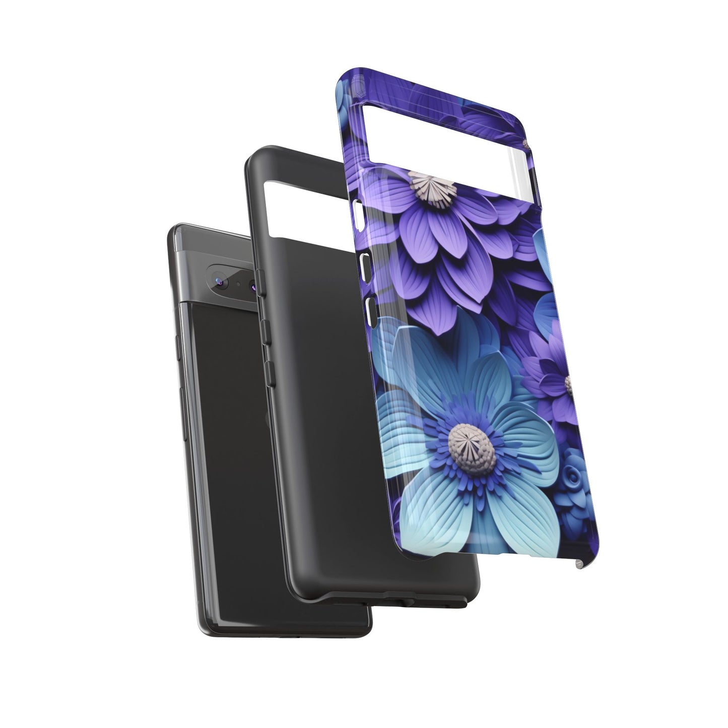 Royal Blue Floral Phone Case – Elegant & Luxurious Design