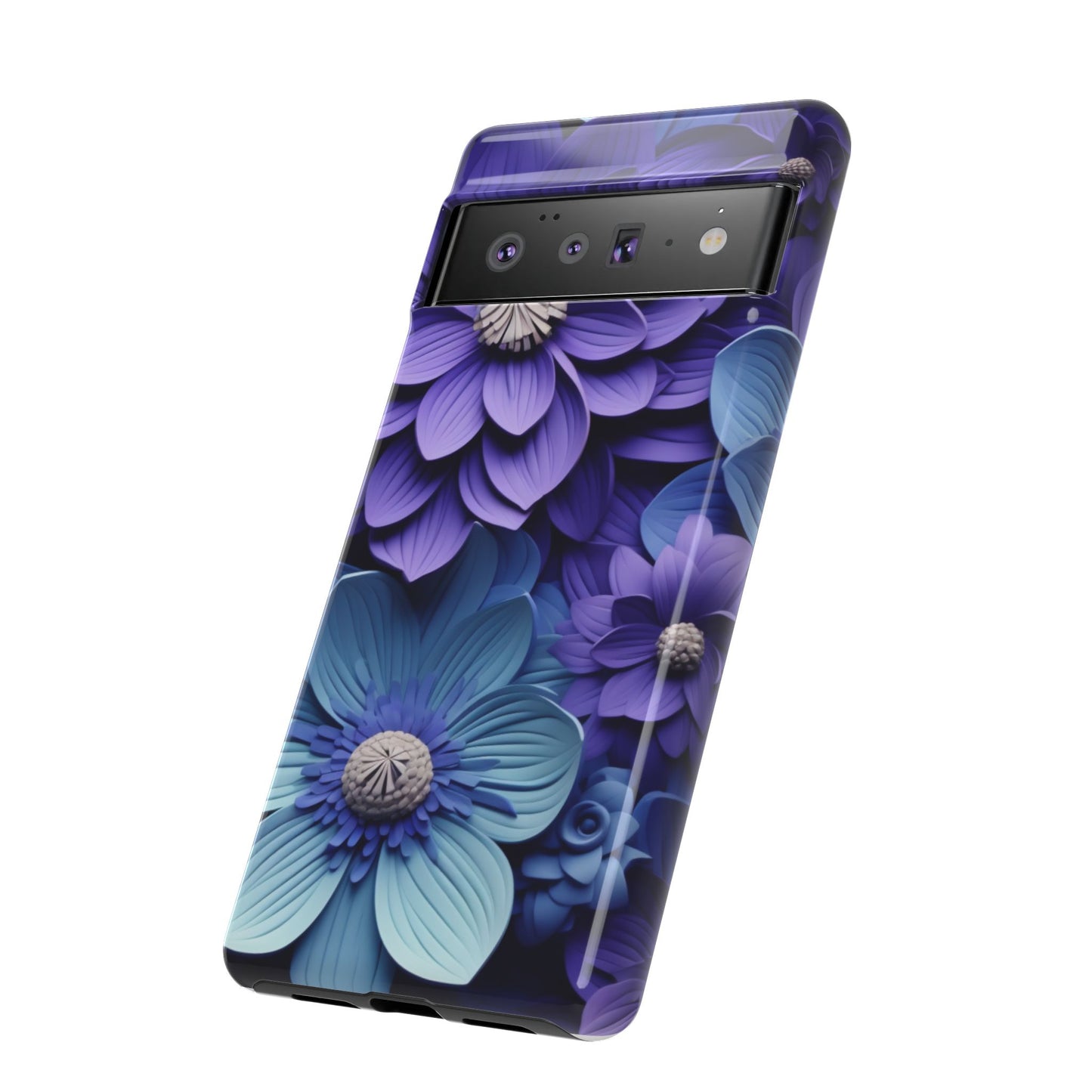 Royal Blue Floral Phone Case – Elegant & Luxurious Design