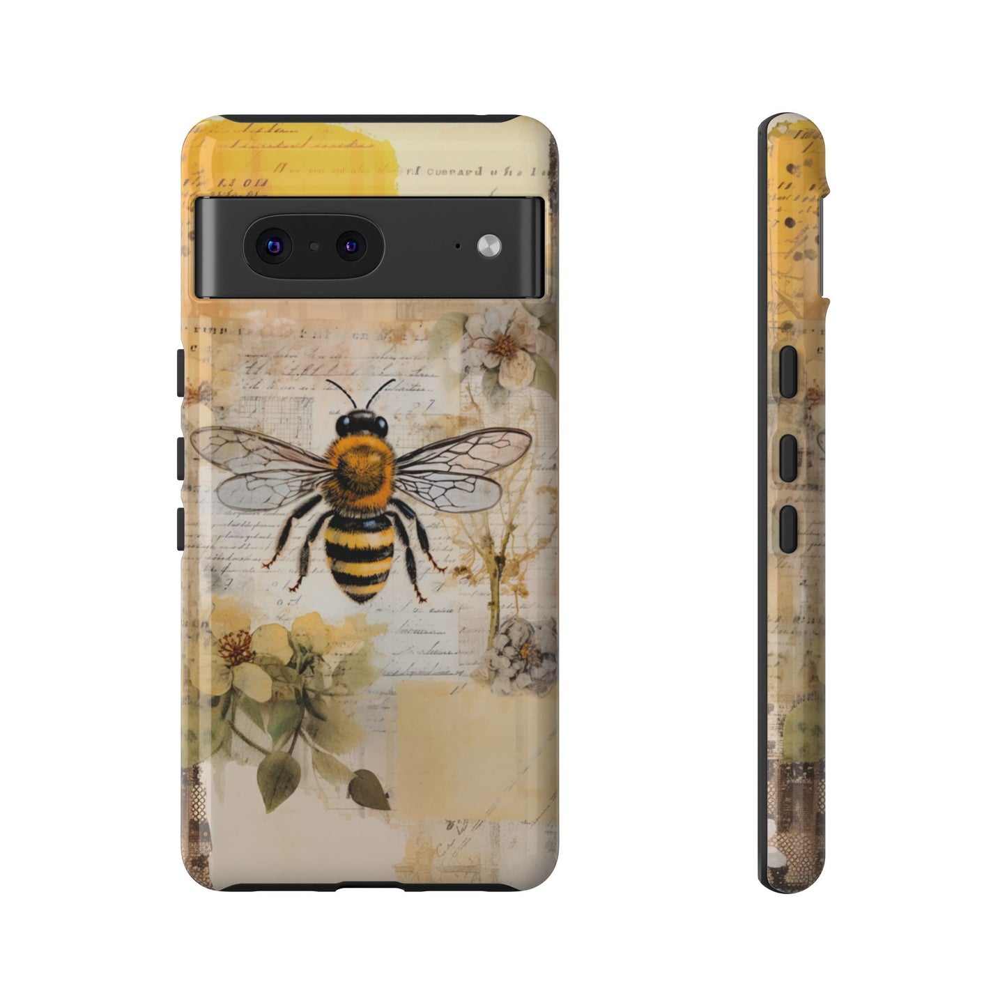 Honey Bee Print Phone Case - iPhone, Samsung & Google Pixel Cover - Artistic Phone Case, Insect Lover Gift
