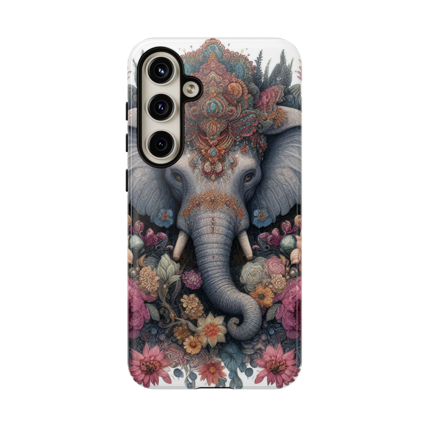 Regal Ornate Elephant Mobile Cover – Majestic Bohemian Art