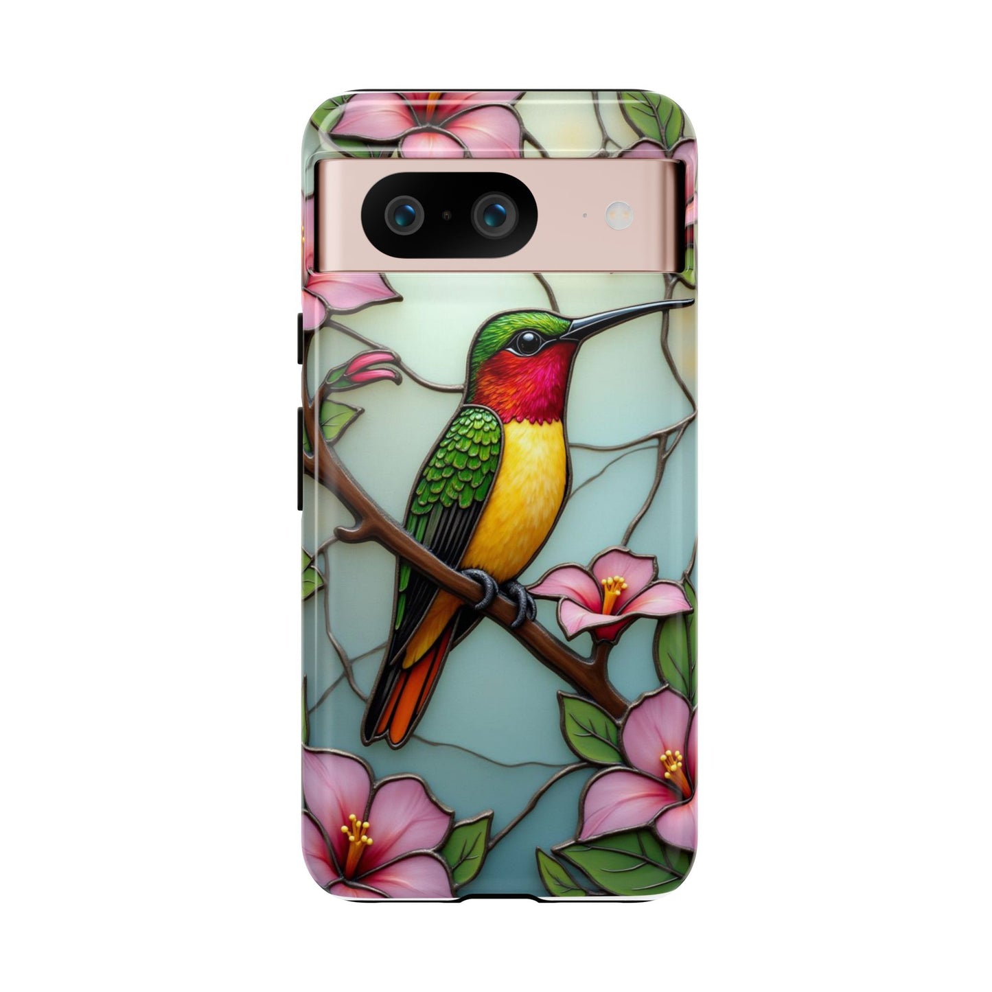 Elegant Hummingbird with Floral Mosaic | Artistic Nature Design