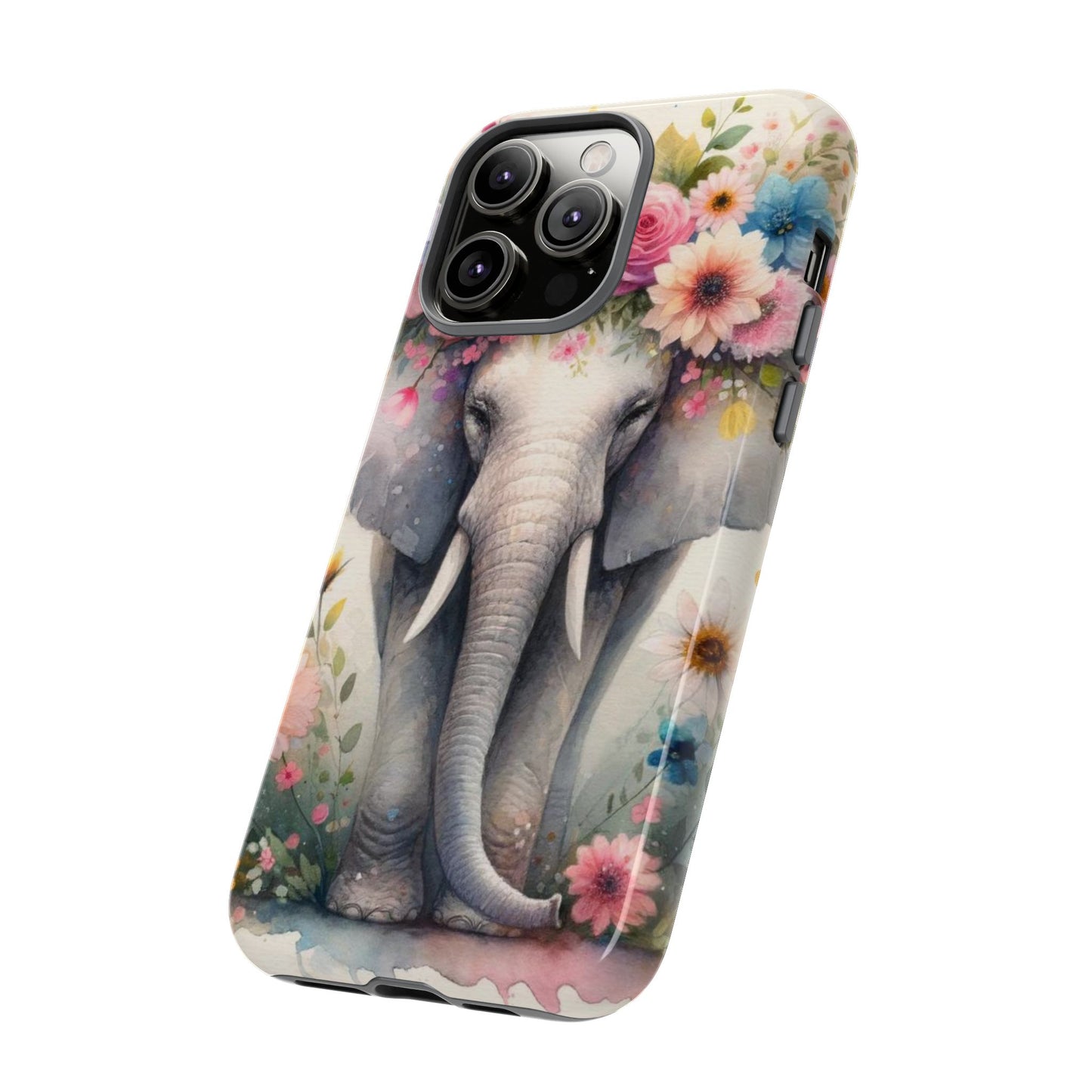 Watercolor Floral Elephant Mobile Cover – Dreamy Artistic Design