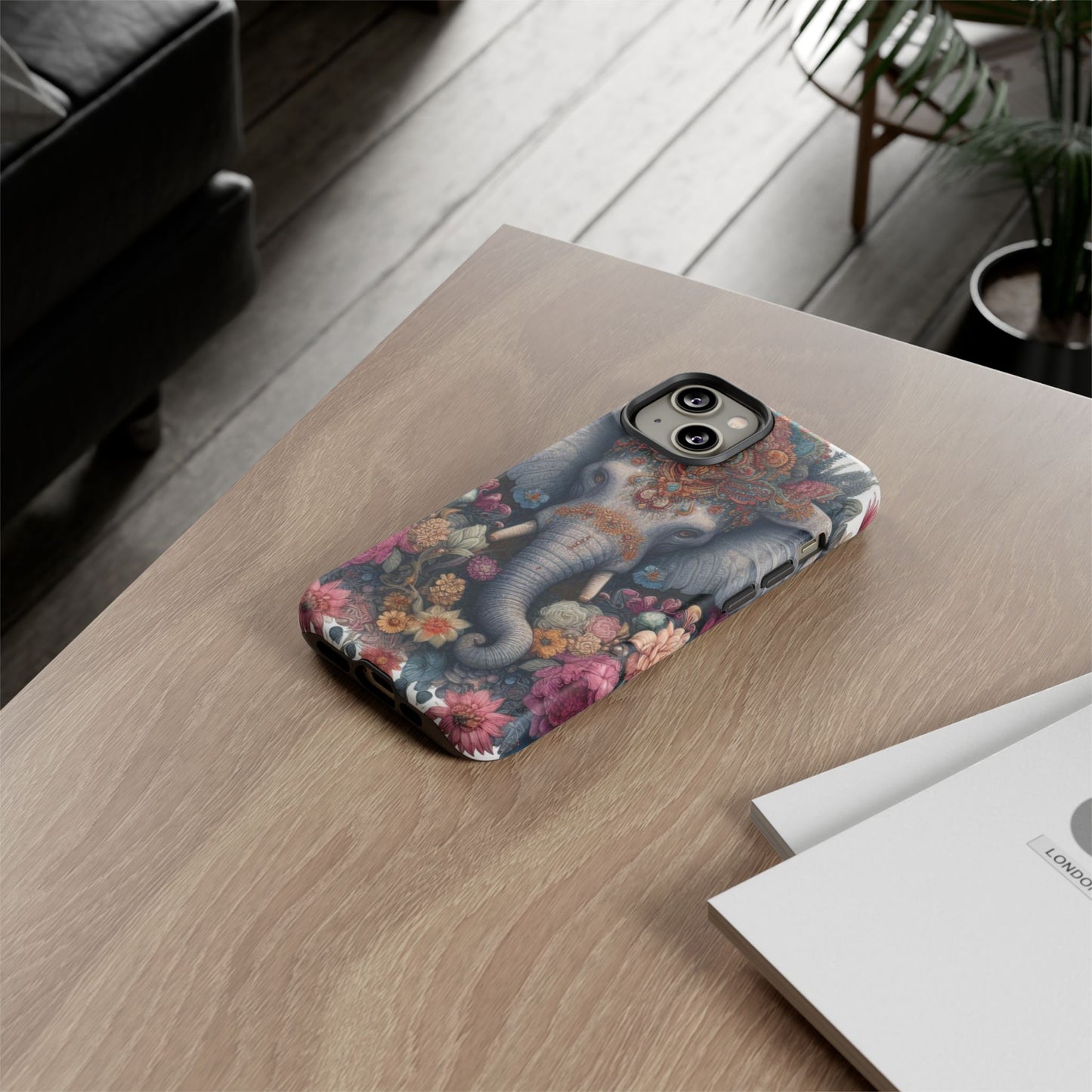 Regal Ornate Elephant Mobile Cover – Majestic Bohemian Art