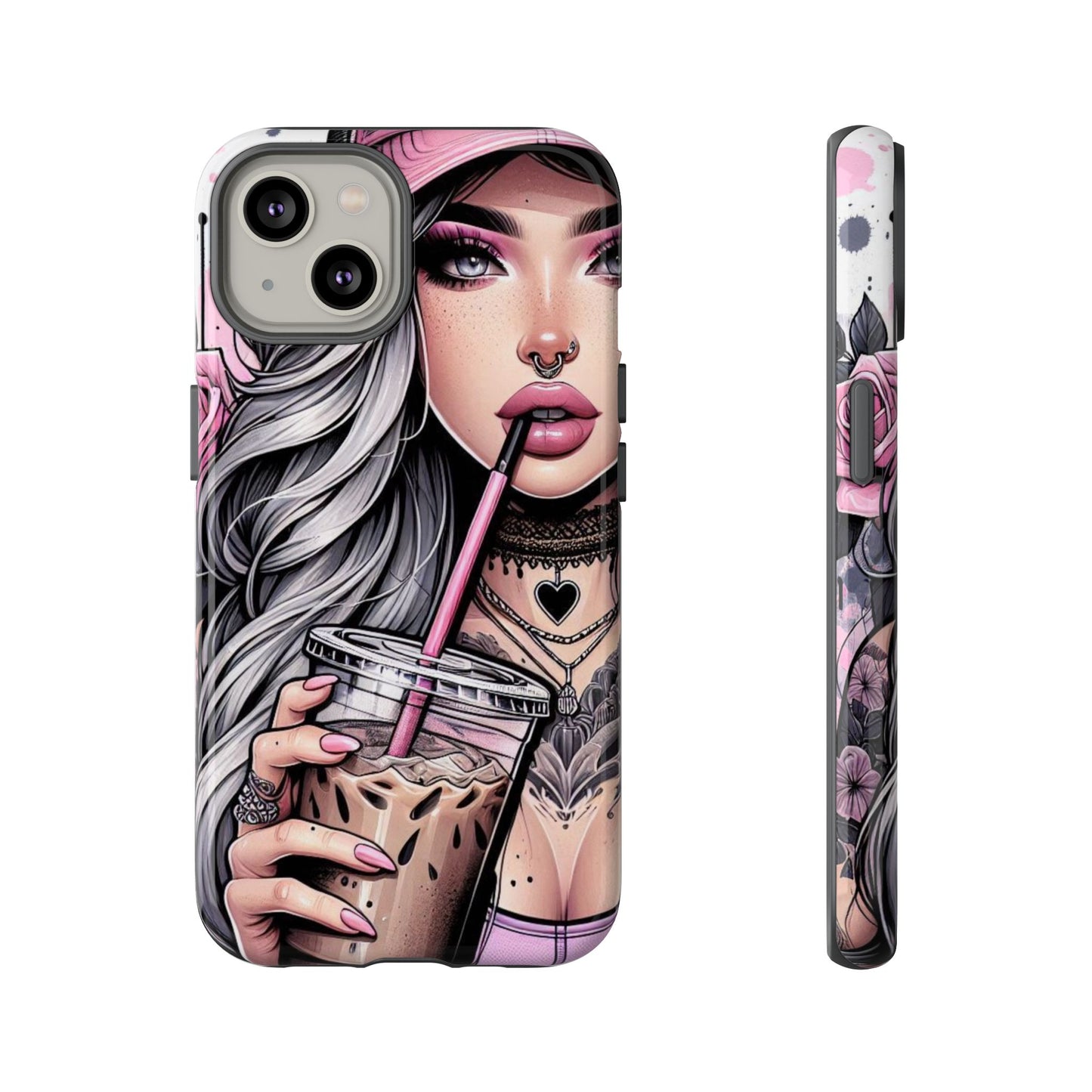 Pink Aesthetic Rebel – Iced Coffee & Inked Beauty Mobile Cover
