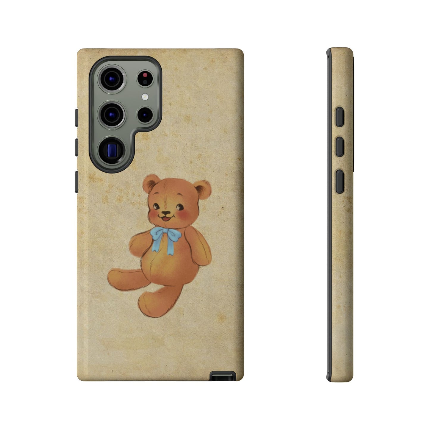 Vintage Teddy Bear Phone Case β Minimal Aesthetic, Soft Beige Retro Cover for iPhone, Samsung & Pixel