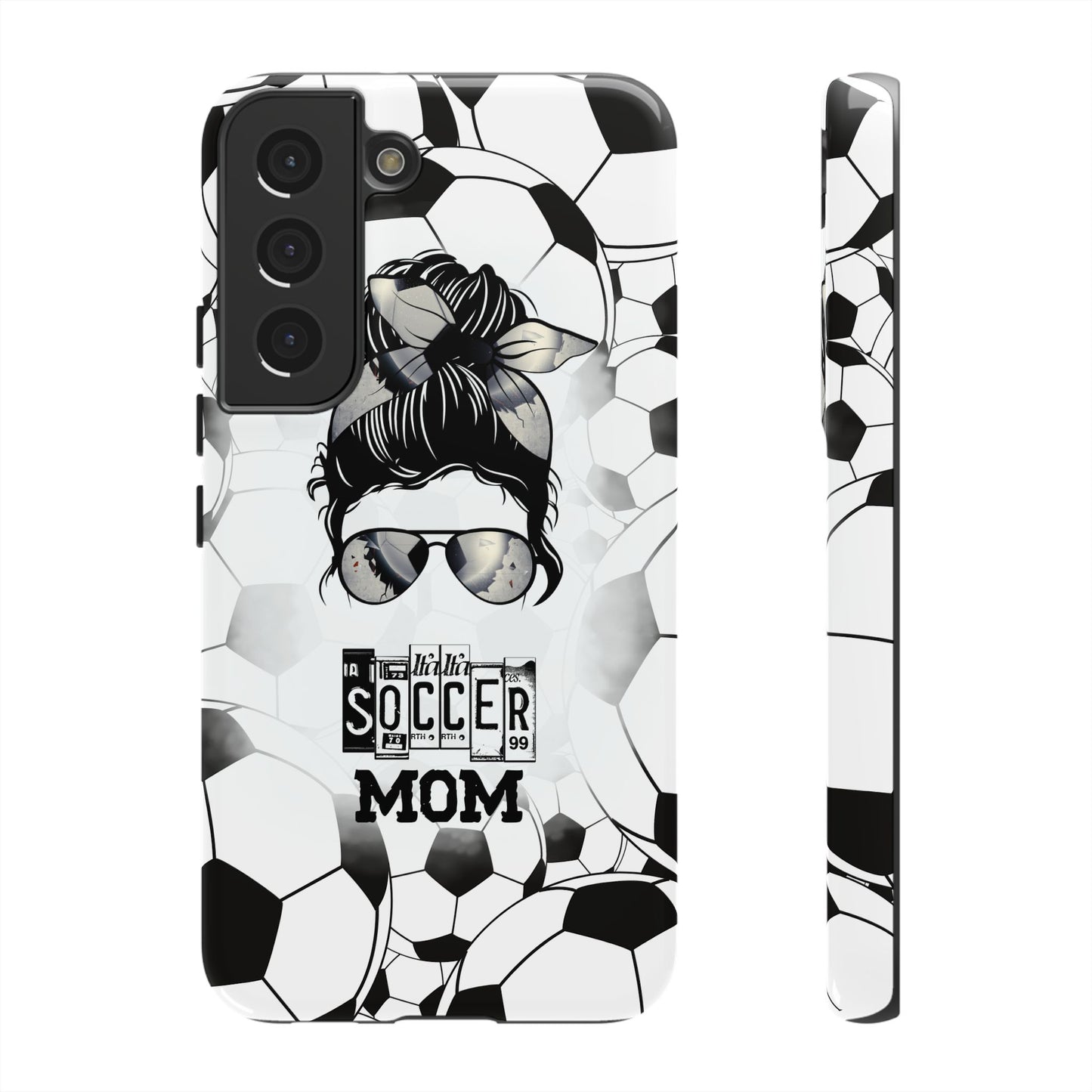 Soccer Mom Phone Case - Cute & Protective Cover for iPhone, Samsung & Google Pixel, Messy Bun Phone Case, Gift for Sports Lover