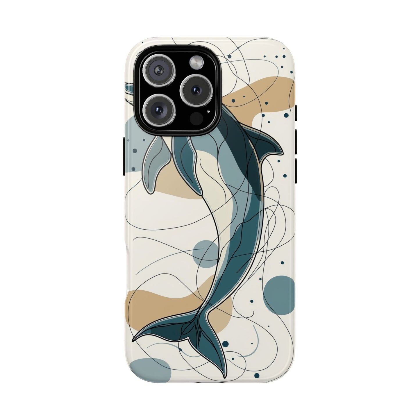 Ocean Whimsy: Abstract Dolphin Splash Phone Case for iPhone, Samsung & Pixel