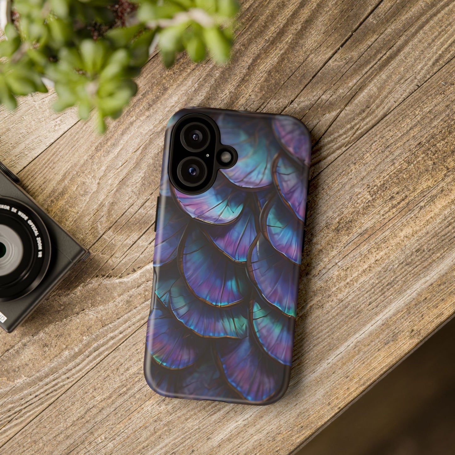 Abstract Macro Shot of Iridescent Butterfly Fish Scales Phone Case Design