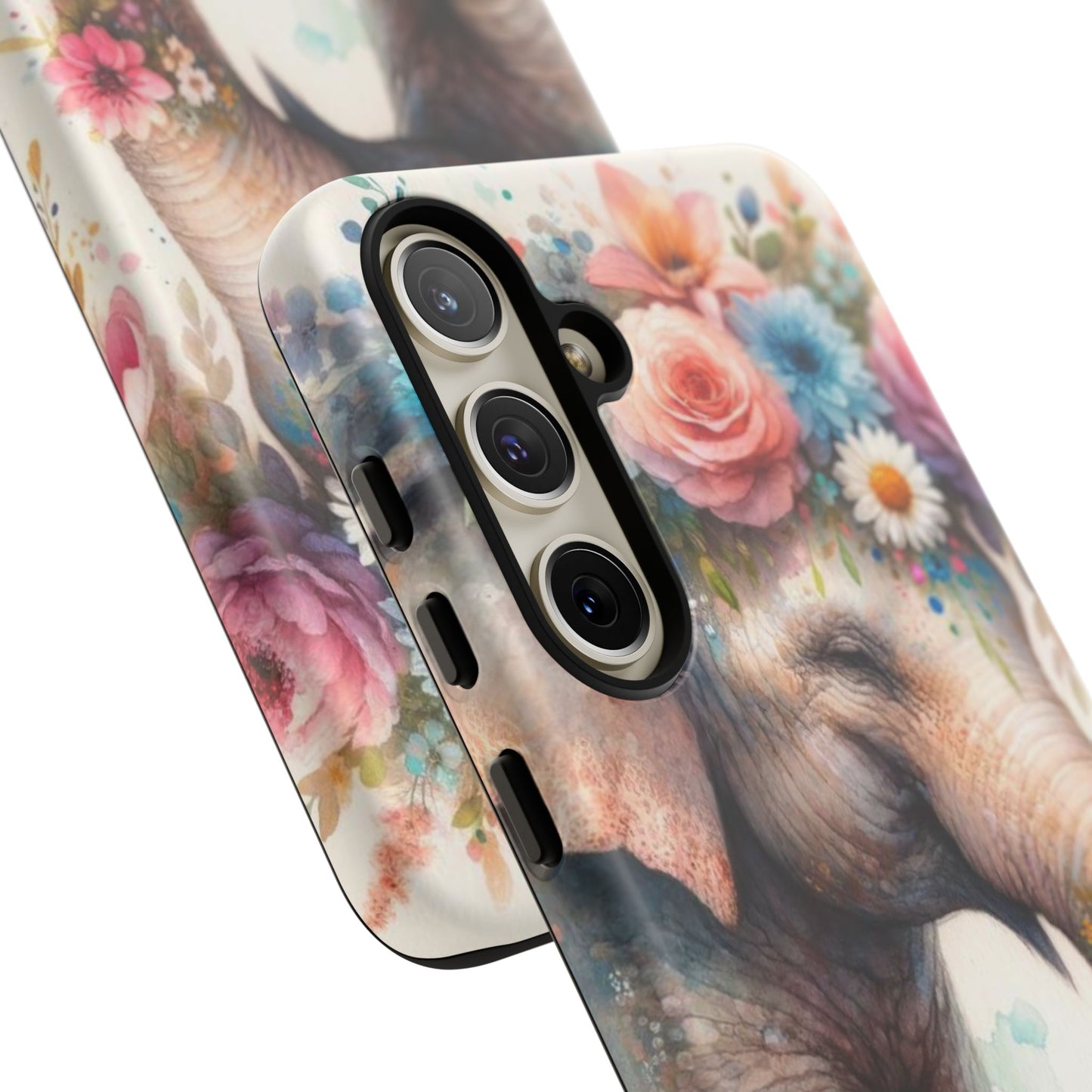 Joyful Floral Elephant Mobile Cover – Whimsical Watercolor Art