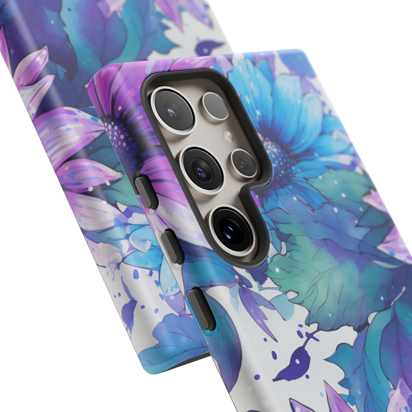 Dreamy Blue & Purple Floral Watercolor Mobile Case
