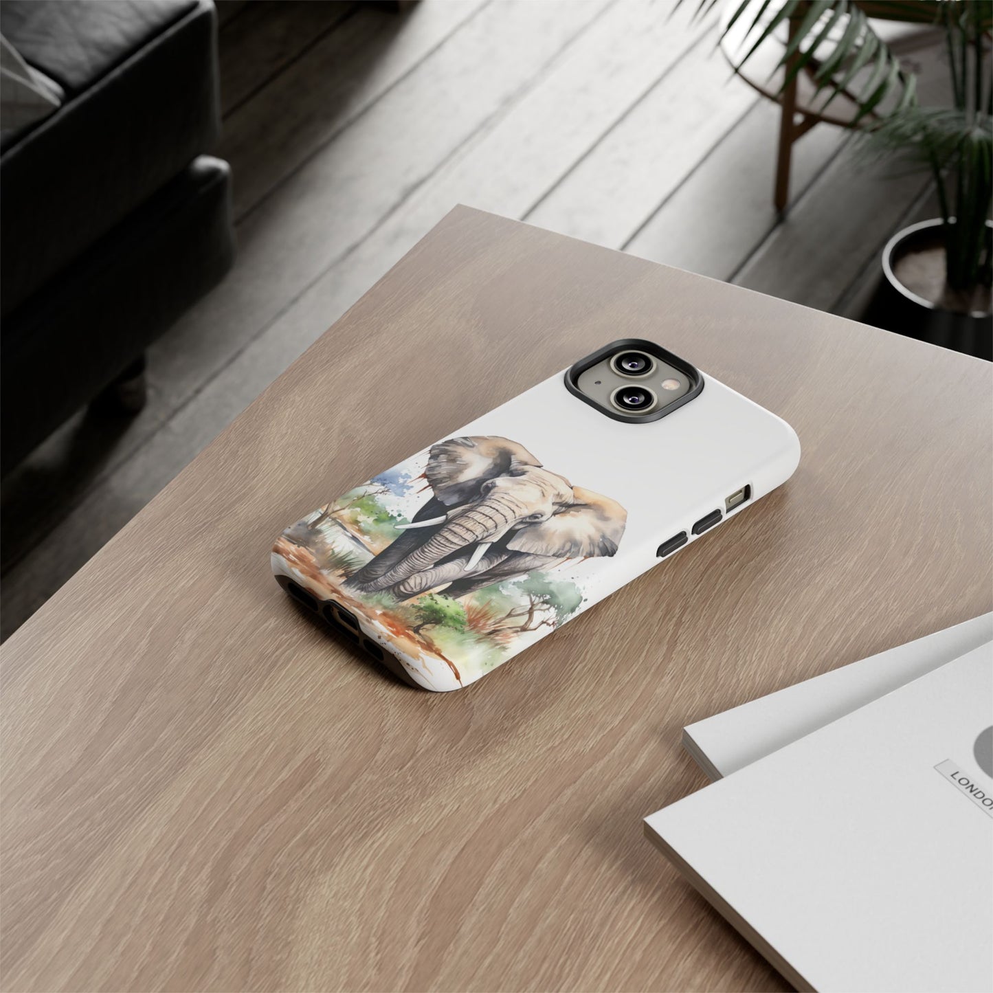 Safari Watercolor Elephant Mobile Cover – Artistic Wildlife Design