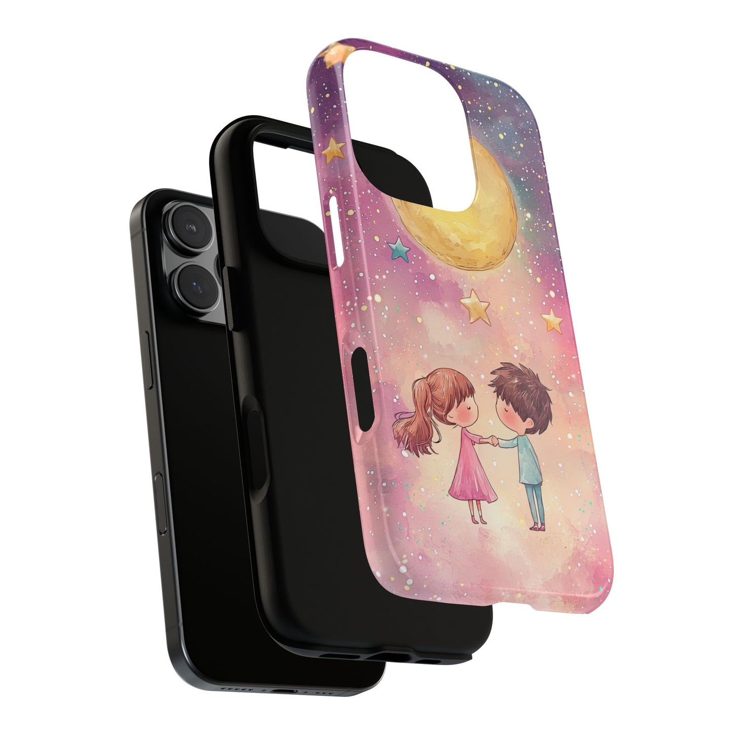 Cosmic Love: Anime Starry Night Phone Case for iPhone, Samsung, Google Pixel