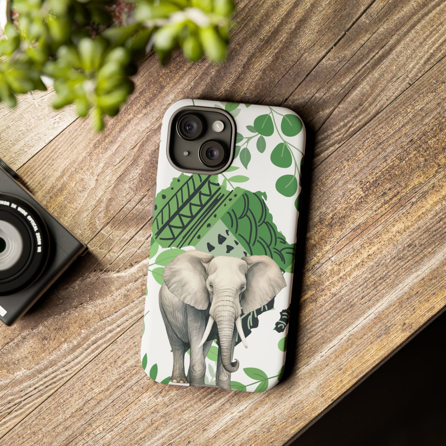 Tropical Elephant Mobile Cover – Nature-Inspired Boho Art