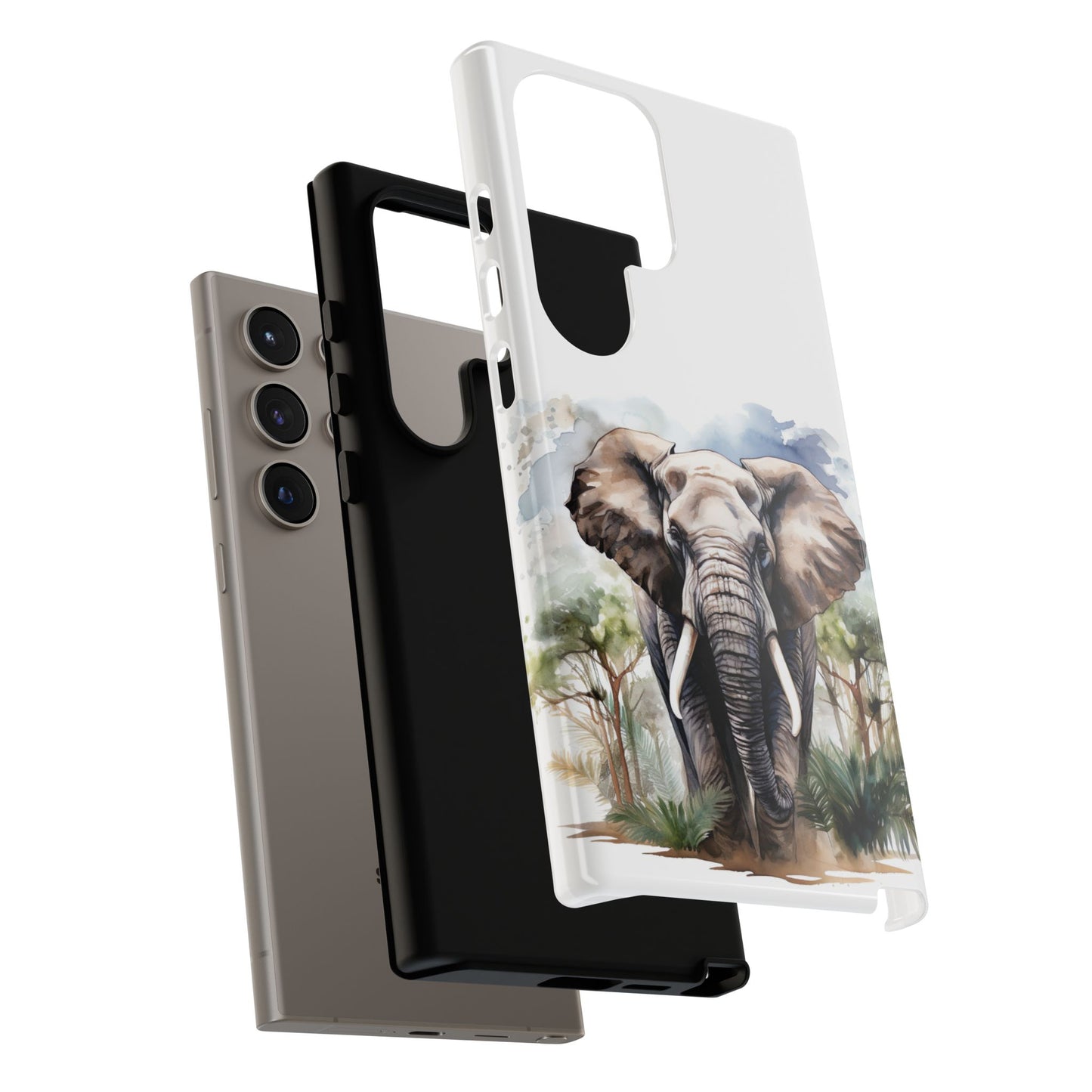 Majestic Watercolor Elephant Mobile Cover – Artistic Wildlife Design