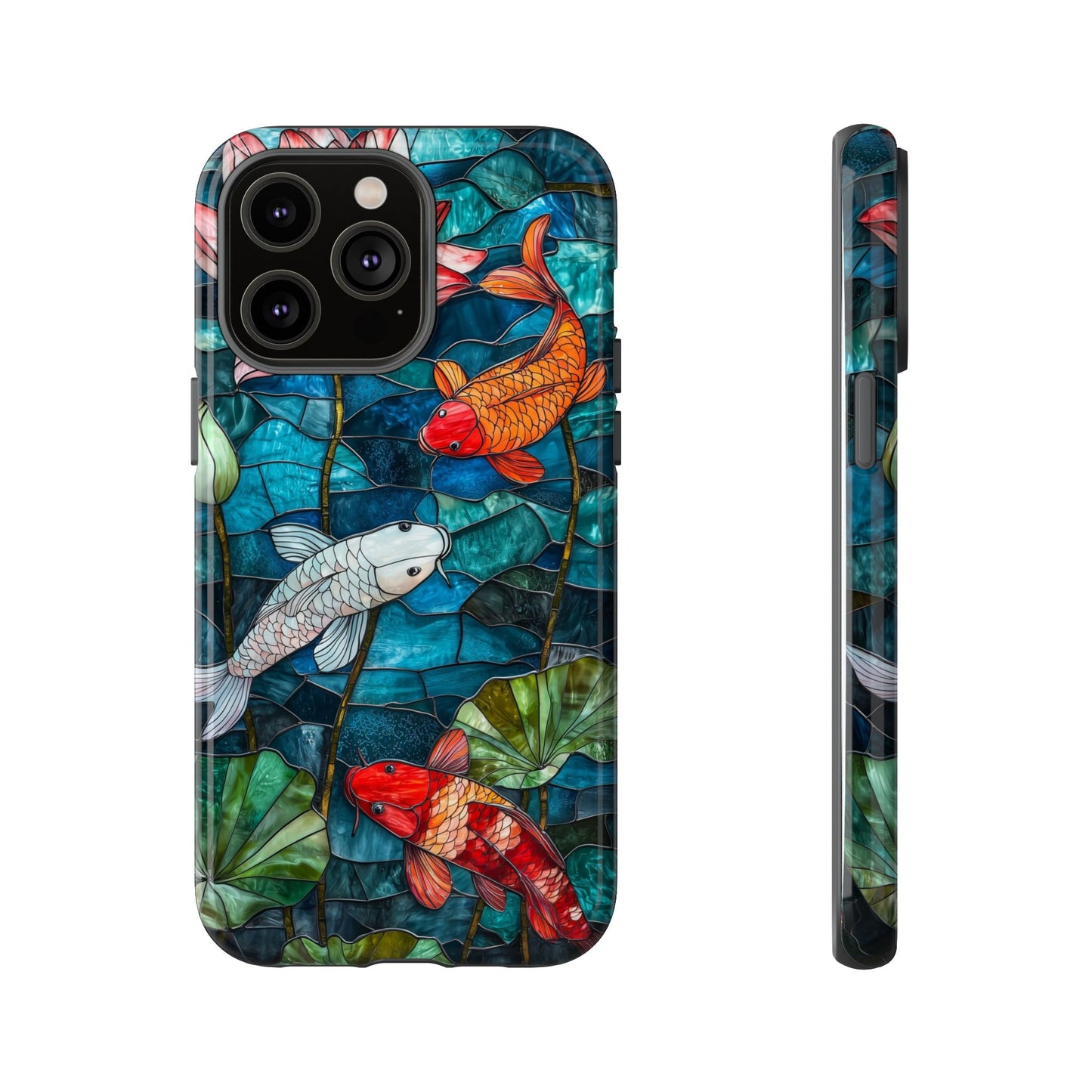 Lotus Serenity" – Koi Pond Stained Glass Case or iPhone, Samsung & Pixel