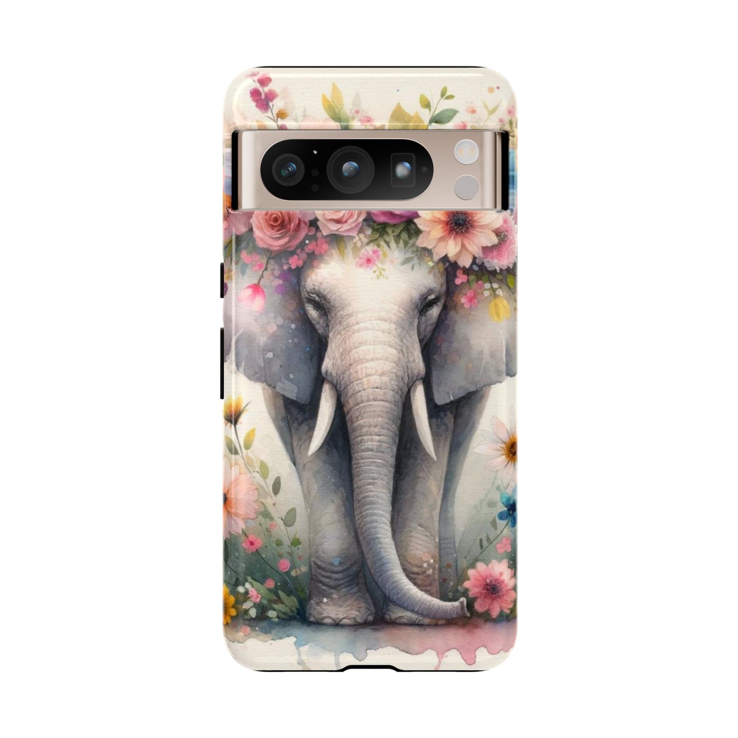 Watercolor Floral Elephant Mobile Cover – Dreamy Artistic Design