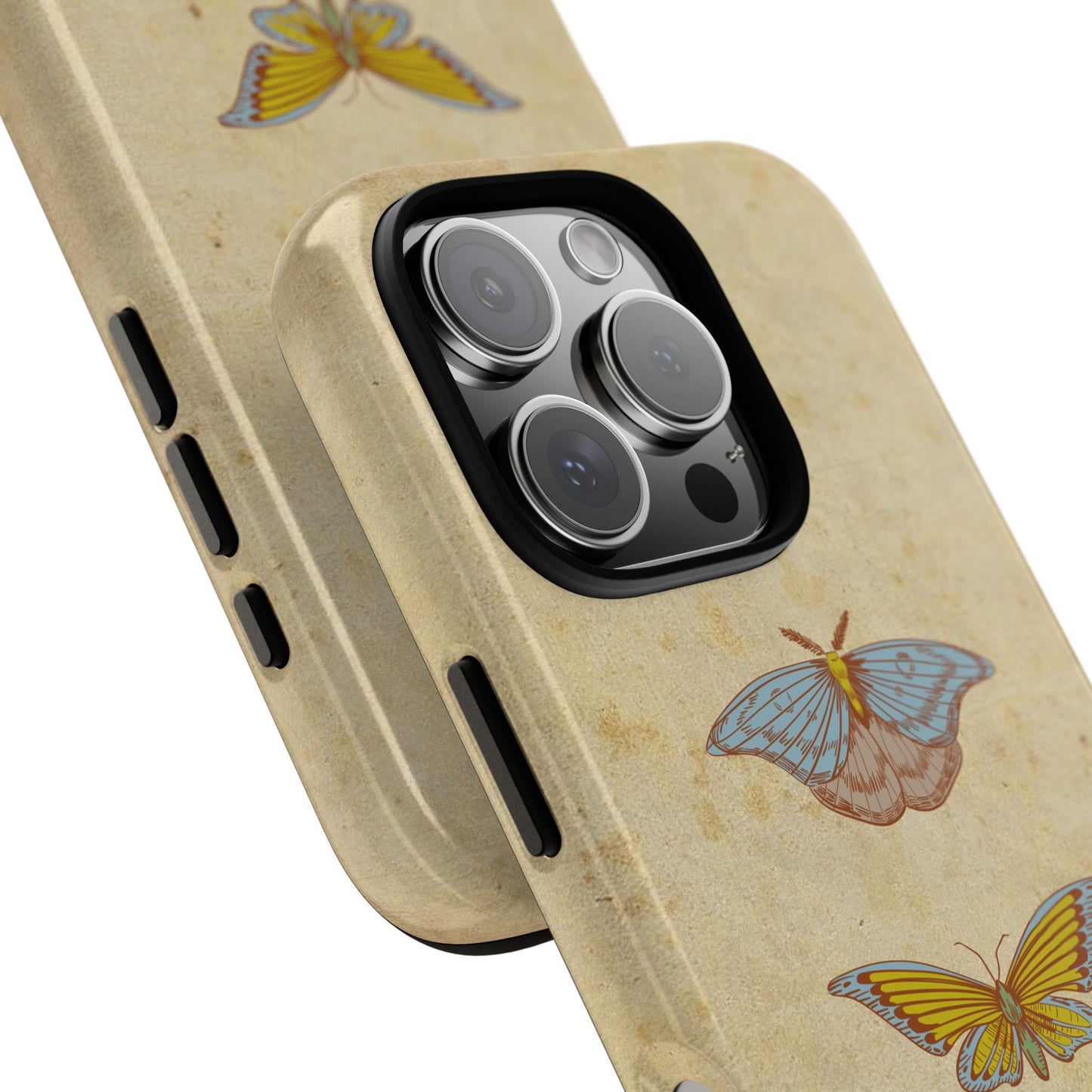 Minimal Vintage Butterfly Phone Case – Aesthetic Beige Background for iPhone, Samsung & Pixel